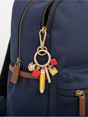 Teacher Charm Keychain | Apple Pencil School Bag Charm Gold Tone